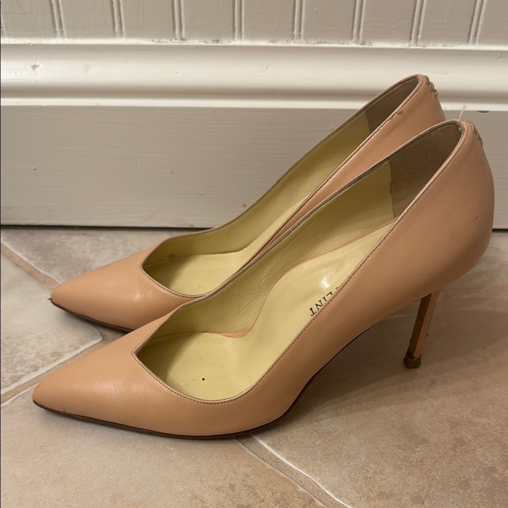 Sarah Flint Tan Classic Pointed-Toe Heels